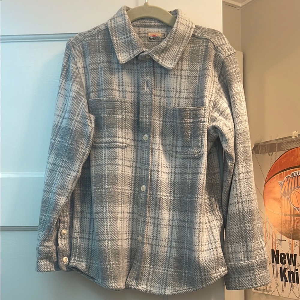 Gray Plaid Button-Up Shirt